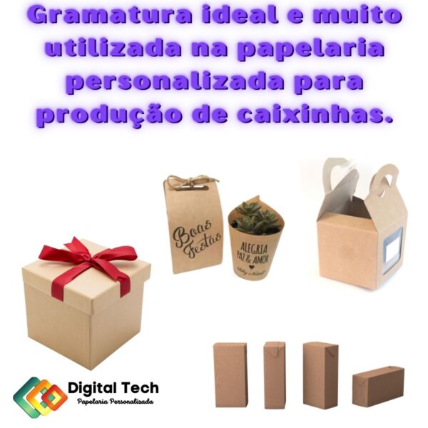 O papel kraft é facilmente modificado, ou seja, personalizado. Ele pode tomar diferentes formas, como de sacolas, envelopes ou caixas, e você ainda consegue decorá-lo sem problemas. É possível colar adesivos no papel, usar carimbos e outros elementos para enfeitá-lo