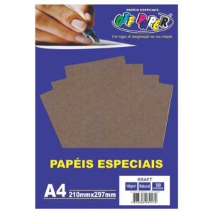 PAPEL KRAFT NATURAL A4 180G 50 FLS