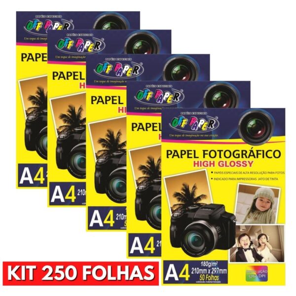 Papel Fotográfico de alto brilho (glossy). Alta resolução para impressão de fotografias, imagens, exames médicos