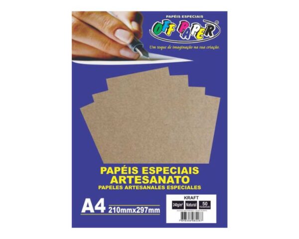 PAPEL KRAFT 240G A4 50 FOLHAS OFF PAPER